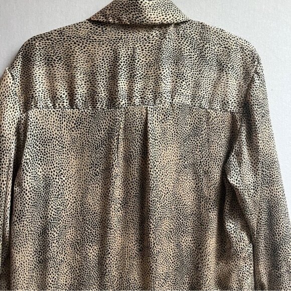 Zara Leopard Print Button Down Tunic Blouse Sz M - Picture 4 of 11